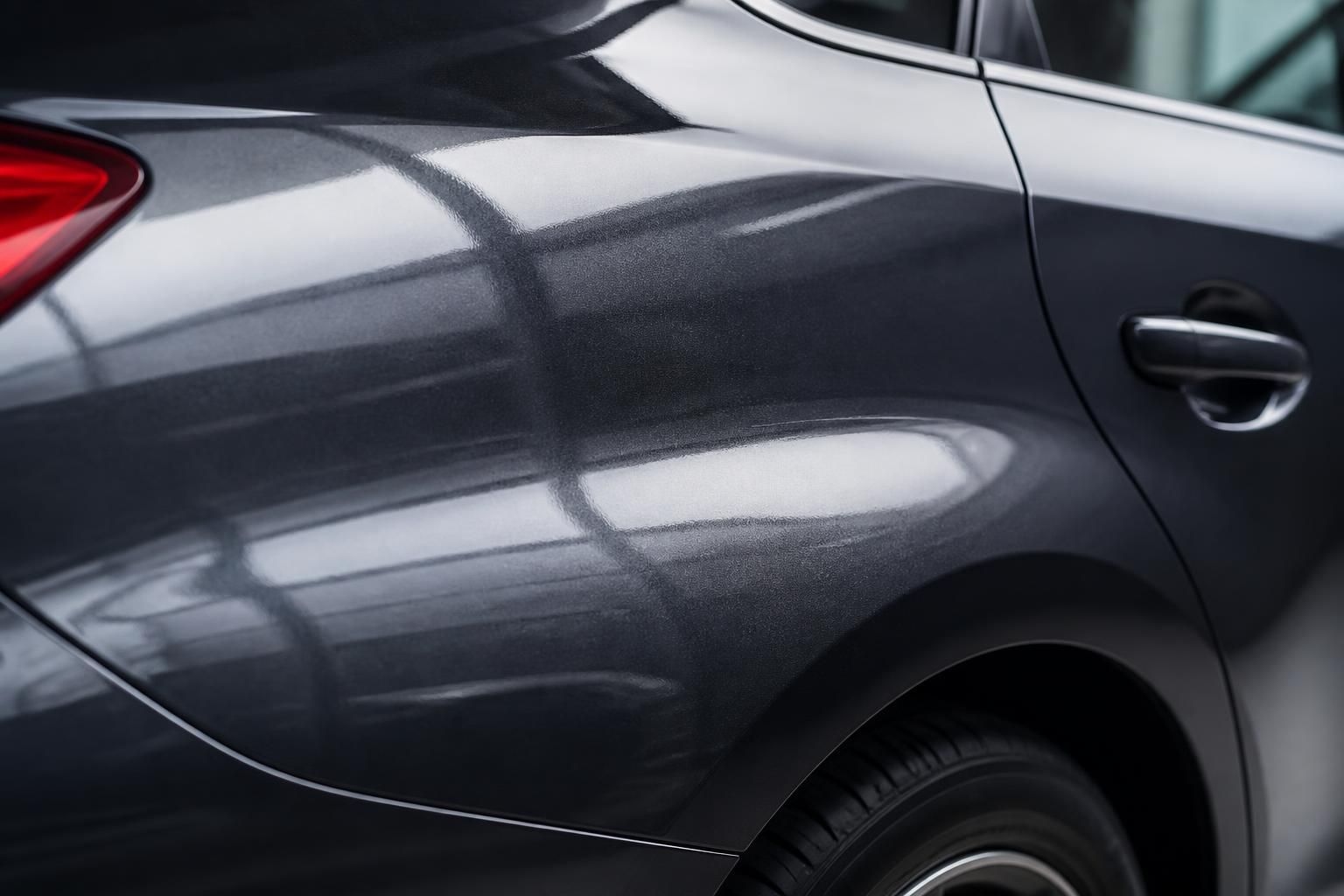 Corrected car paint with smooth reflections and deep finish.